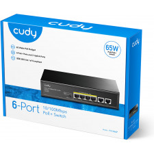 Cudy FS1006P switch de rede Fast Ethernet (10 100) Power over Ethernet (PoE) Preto