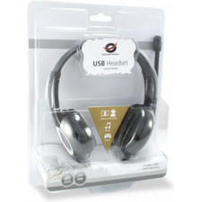 Conceptronic CCHATSTARU2B auscultador Auscultadores Com fios Fita de cabeça Chamadas Música USB Type-A Preto, Vermelho