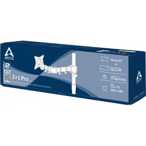 ARCTIC Z+1 Pro Gen 3 124,5 cm (49") Preto, Aço acetinado Secretária