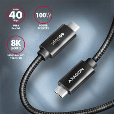 Axagon BUCM432-CM10AB cabo USB USB4 Gen 3x2 1 m USB C Preto