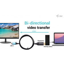 i-tec C31CBLDP8KBIDIR adaptador de cabo de vídeo 1,5 m DisplayPort USB Type-C Preto