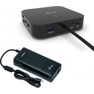 i-tec C31DUALDPDOCKPD100W base & duplicador de portas Com fios USB 3.2 Gen 1 (3.1 Gen 1) Type-C Preto