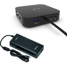 i-tec C31DUALDPDOCKPD100W base & duplicador de portas Com fios USB 3.2 Gen 1 (3.1 Gen 1) Type-C Preto