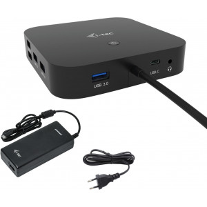 i-tec C31HDMIDPDOCKPD100 base & duplicador de portas Com fios USB 3.2 Gen 1 (3.1 Gen 1) Type-C Preto