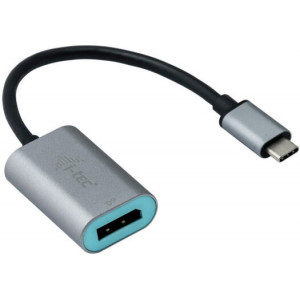 i-tec Metal C31METALDP60HZ adaptador de cabo de vídeo 0,15 m USB Type-C Display Port Cinzento, Turquesa