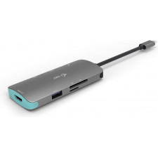 i-tec Metal C31NANODOCKPD base & duplicador de portas Com fios USB 3.2 Gen 1 (3.1 Gen 1) Type-C Prateado, Turquesa