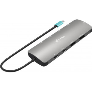 i-tec Metal C31NANOHDM2D112W base & duplicador de portas Com fios USB 3.2 Gen 1 (3.1 Gen 1) Type-C Cinzento