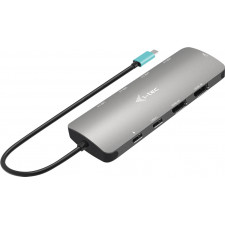 i-tec Metal C31NANOHDM2D112W base & duplicador de portas Com fios USB 3.2 Gen 1 (3.1 Gen 1) Type-C Cinzento