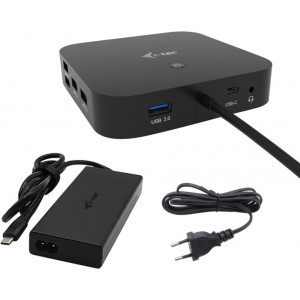 i-tec C31TRI4KDPDPRO100 base & duplicador de portas Com fios USB 3.2 Gen 1 (3.1 Gen 1) Type-C Preto