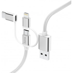 Hama 00183306 cabo USB USB 2.0 0,2 m USB A Micro-USB B Branco