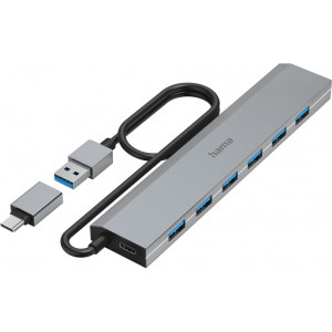 Hama 00200137 hub de interface USB 3.2 Gen 1 (3.1 Gen 1) Type-A + Type-C 5000 Mbit s Antracite