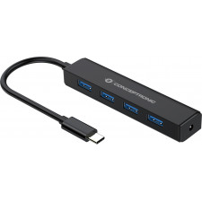 Conceptronic CTC4USB3 hub de interface USB 3.2 Gen 1 (3.1 Gen 1) Type-C 5000 Mbit s Preto