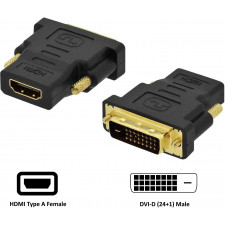 Ewent EC1371 adaptador para cabos DVI-D 24+1 HDMI Preto