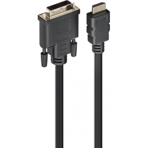 Ewent EC1350 adaptador de cabo de vídeo 2 m HDMI Type A (Standard) DVI-D Preto