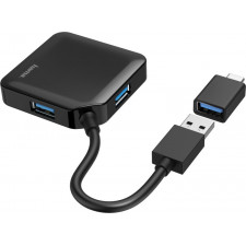 Hama 00200116 hub de interface USB 3.2 Gen 1 (3.1 Gen 1) Type-A + Type-C 5000 Mbit s Preto