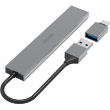 Hama 00200141 hub de interface USB 3.2 Gen 1 (3.1 Gen 1) Type-A 5000 Mbit s Cinzento