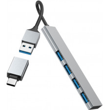 Hama 00200141 hub de interface USB 3.2 Gen 1 (3.1 Gen 1) Type-A 5000 Mbit s Cinzento