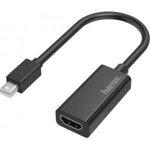 Hama 00200332 adaptador de cabo de vídeo Mini DisplayPort HDMI Preto