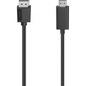 Hama 00200712 adaptador de cabo de vídeo 1,5 m DisplayPort HDMI Preto