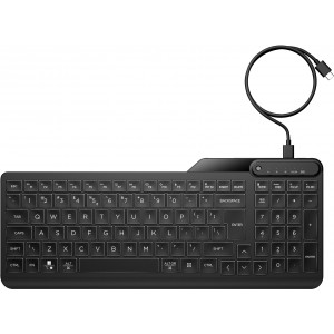 HP Teclado multidispositivo retroiluminado com fios 405