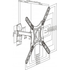 Napofix 050 suporte para TV 165,1 cm (65") Preto