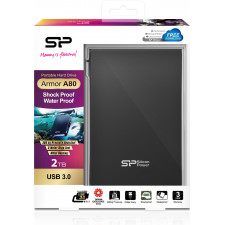 Silicon Power Armor A80 disco externo 2 TB 2.5" USB Type-A 3.2 Gen 1 (3.1 Gen 1) Preto