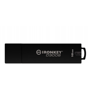 Kingston Technology IronKey D300S unidade de memória USB 16 GB USB Type-A 3.2 Gen 1 (3.1 Gen 1) Preto