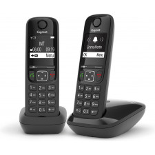 Gigaset AS690 Duo Telefone analógico DECT Identificação de chamadas Preto