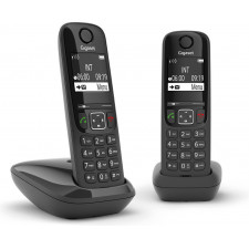 Gigaset AS690 Duo Telefone analógico DECT Identificação de chamadas Preto