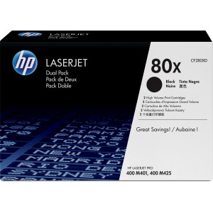 HP Conjunto Duplo de Toner LaserJet Original 80X Preto de elevado rendimento