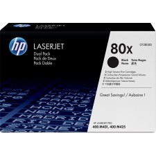 HP Conjunto Duplo de Toner LaserJet Original 80X Preto de elevado rendimento