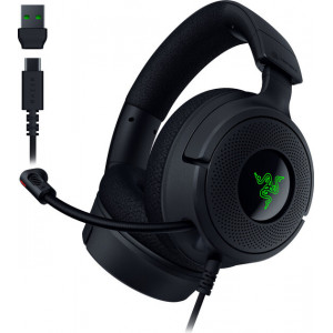 Razer Kraken V4 X Auscultadores Com fios Fita de cabeça Jogos USB Type-C   USB Type-A Preto