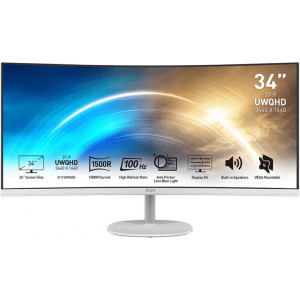 MSI Pro MP341CQWDE monitor de ecrã 86,4 cm (34") 3440 x 1440 pixels UltraWide Quad HD Branco