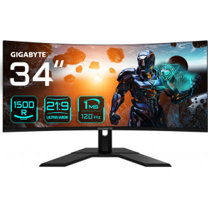 GIGABYTE GS34WQC monitor de ecrã 86,4 cm (34") 3440 x 1440 pixels Wide Quad HD LCD Preto