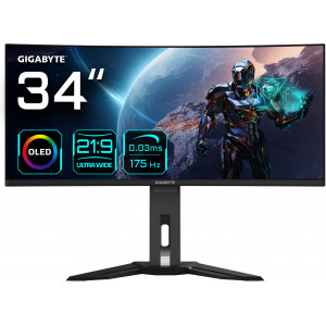 GIGABYTE MO34WQC monitor de ecrã 86,4 cm (34") 3440 x 1440 pixels Wide Quad HD OLED Preto