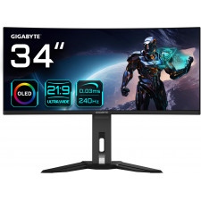 GIGABYTE MO34WQC2 monitor de ecrã 86,4 cm (34") 3440 x 1440 pixels Wide Quad HD OLED Preto