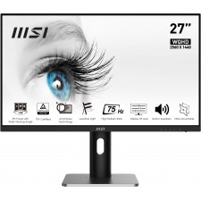 MSI Pro MP273QP monitor de ecrã 68,6 cm (27") 2560 x 1440 pixels Wide Quad HD LED Preto, Prateado