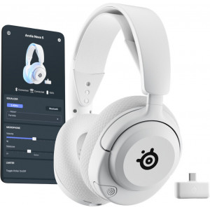 Steelseries Arctis Nova 5P Wireless Auscultadores Sem fios Fita de cabeça Jogos USB Type-C Bluetooth Branco