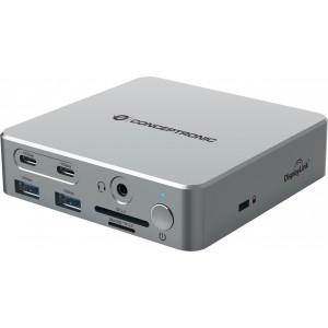 Conceptronic DONN25G base & duplicador de portas Com fios USB 3.2 Gen 2 (3.1 Gen 2) Type-C Prateado