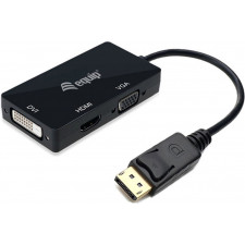 Equip 133441 adaptador de cabo de vídeo 0,24 m DisplayPort DVI-D + VGA (D-Sub) + HDMI Preto