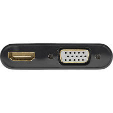 Ewent EC1457 adaptador de cabo de vídeo DisplayPort HDMI + VGA (D-Sub) Preto