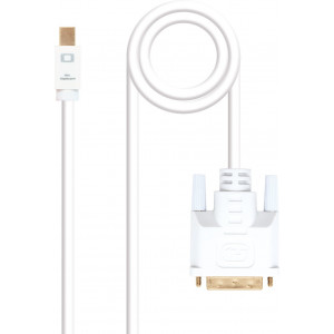 Nanocable 10.15.4202 adaptador de cabo de vídeo 2 m Mini DisplayPort DVI Branco