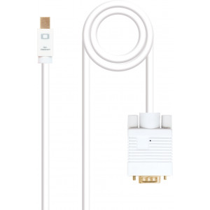 Nanocable 10.15.4103 adaptador de cabo de vídeo 3 m Mini DisplayPort VGA (D-Sub) Branco