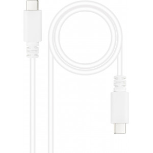 Nanocable 10.01.2301-W cabo USB USB 2.0 1 m USB C Preto, Branco