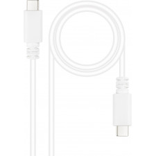 Nanocable 10.01.2301-W cabo USB USB 2.0 1 m USB C Preto, Branco