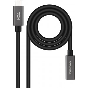 Nanocable 10.01.4400 cabo USB USB 3.2 Gen 2x2 0,5 m USB C Preto