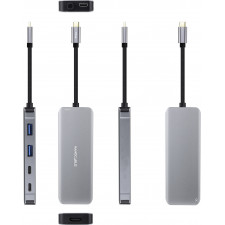 Nanocable 10.16.1006 base & duplicador de portas Com fios USB 3.2 Gen 1 (3.1 Gen 1) Type-C Cinzento