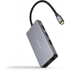 Nanocable 10.16.1009 base & duplicador de portas Com fios USB 3.2 Gen 1 (3.1 Gen 1) Type-C Cinzento