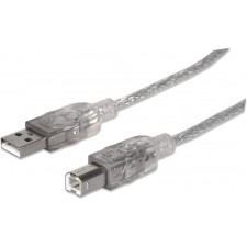 Manhattan 345408 cabo USB USB 2.0 5 m USB A USB B Prateado