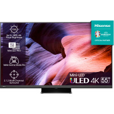 Hisense 55U8KQ TV 139,7 cm (55") 4K Ultra HD Wi-Fi Preto, Cinzento 500 cd m²